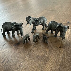 Schleich Elephant family Figure Figurine Toy African Safari Animals set of 6
